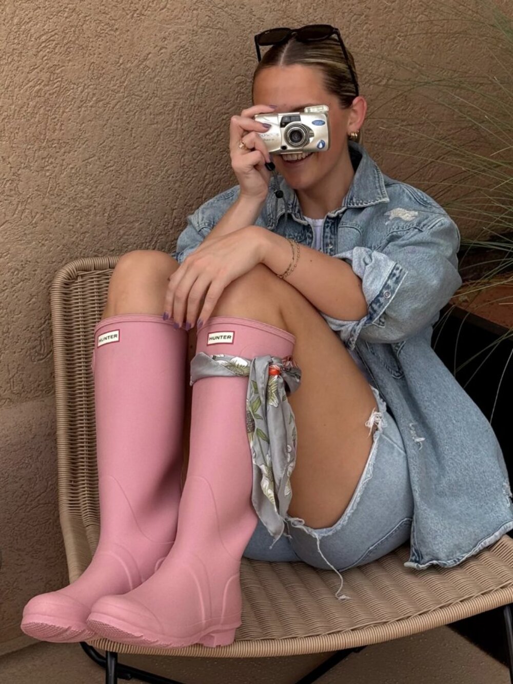 Hunter Original Tall Rain Boots in Mauve Pink - Size 9